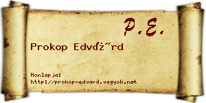 Prokop Edvárd névjegykártya